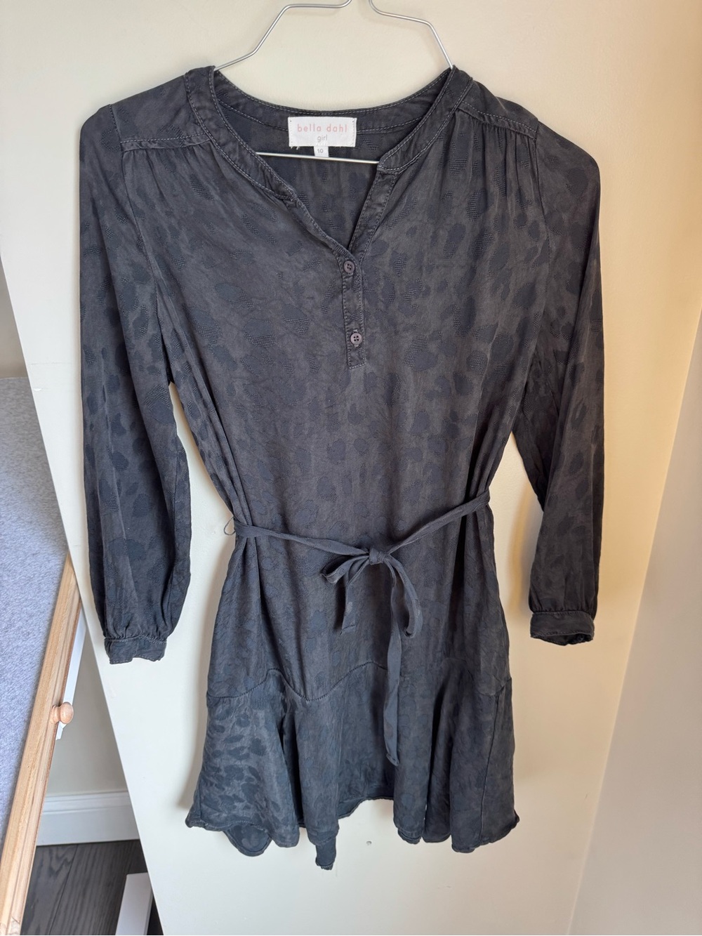 Bella Dahl Girls Long Sleeve Animal Print Dress Size 10